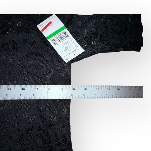 NWT KAREN KANE Black Long Sleeve Floral Lace Blouse - Large - Picture 13 of 17